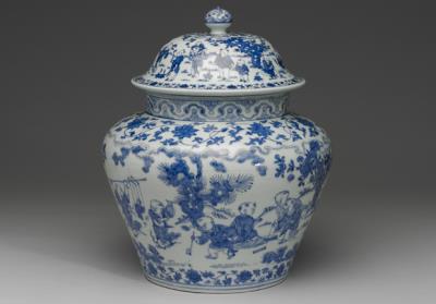 图片[2]-Lidded jar with children at play in undergalze blue, Ming dynasty, Jiajing reign (1522-1566)-China Archive